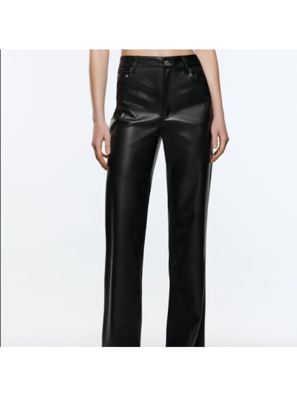 Zara Black Faux Leather Pants - Picture 5 of 6